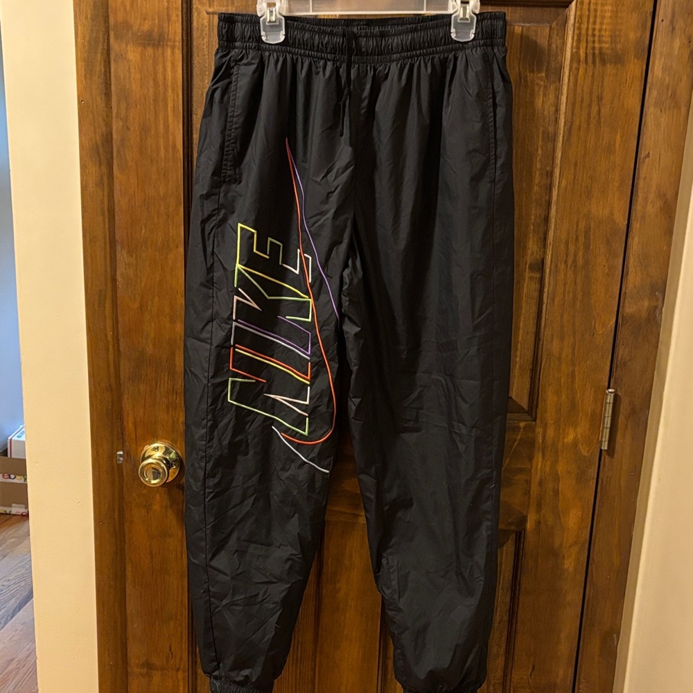Nike Men's Black Joggers with Multicolor Logo